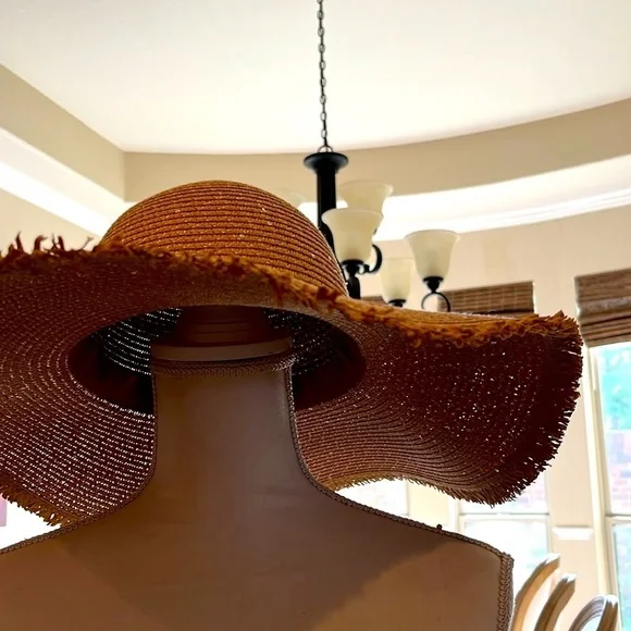 David and Young Sunhat Tan with Silver Sparkling Large Brim Hat Beach Hat - Picture 11 of 11